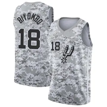 San Antonio Spurs Bismack Biyombo 2018/19 Jersey - Earned Edition - Youth Swingman White