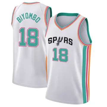 San Antonio Spurs Bismack Biyombo 2021/22 City Edition Jersey - Men's Swingman White