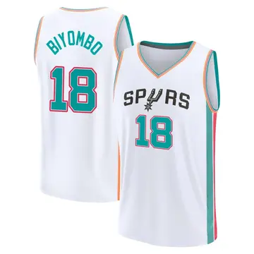 San Antonio Spurs Bismack Biyombo 2021/22 Replica City Edition Jersey - Men's Fast Break White