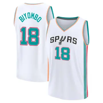 San Antonio Spurs Bismack Biyombo 2021/22 Replica City Edition Jersey - Youth Fast Break White