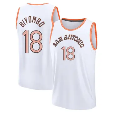 San Antonio Spurs Bismack Biyombo 2023/24 City Edition Jersey - Youth Fast Break White