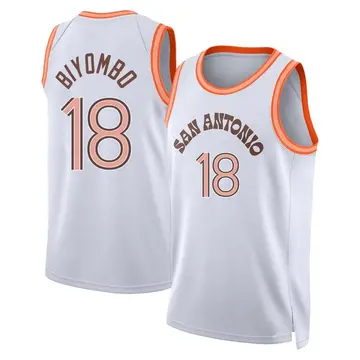 San Antonio Spurs Bismack Biyombo 2023/24 City Edition Jersey - Youth Swingman White