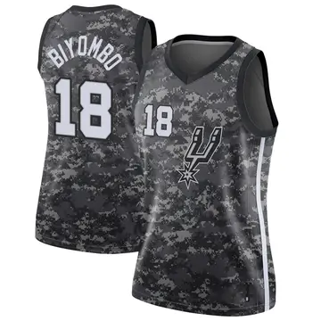 San Antonio Spurs Bismack Biyombo Jersey - City Edition - Women's Swingman Black