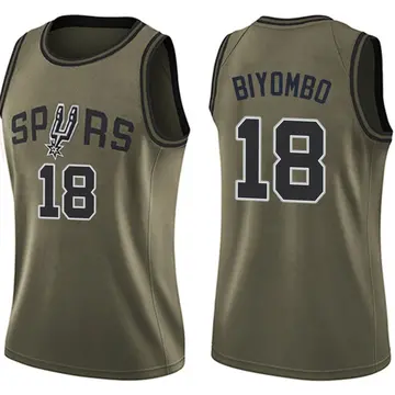 San Antonio Spurs Bismack Biyombo Salute to Service Jersey - Women's Swingman Green