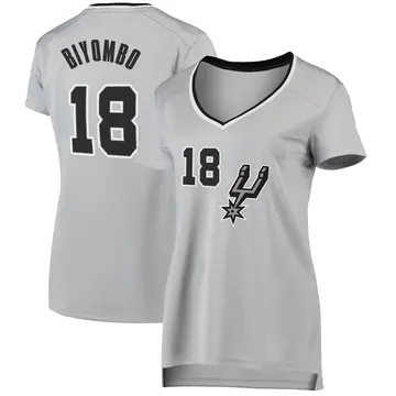 San Antonio Spurs Bismack Biyombo Silver Jersey - Statement Edition - Women's Fast Break