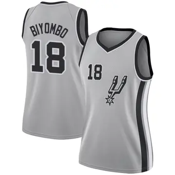 San Antonio Spurs Bismack Biyombo Silver Jersey - Statement Edition - Women's Swingman