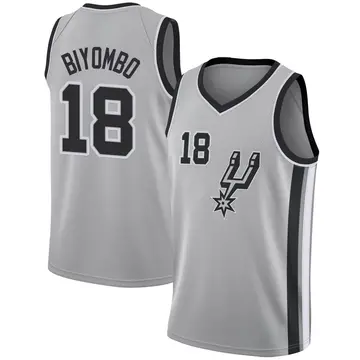 San Antonio Spurs Bismack Biyombo Silver Jersey - Statement Edition - Youth Swingman