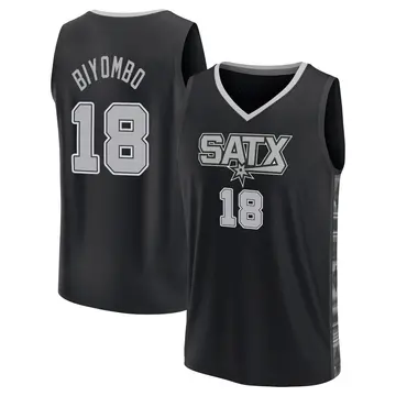 San Antonio Spurs Bismack Biyombo Statement Edition 2022/23 Jersey - Men's Fast Break Black