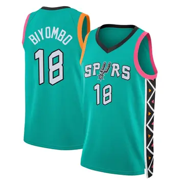 San Antonio Spurs Bismack Biyombo Turquoise 2022/23 City Edition Jersey - Youth Fast Break