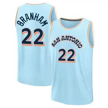 San Antonio Spurs Malaki Branham Fanatics 2024/25 City Edition Jersey - Youth Fast Break Light Blue
