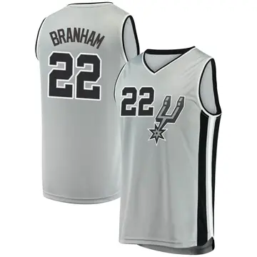 San Antonio Spurs Malaki Branham Silver Jersey - Statement Edition - Youth Fast Break