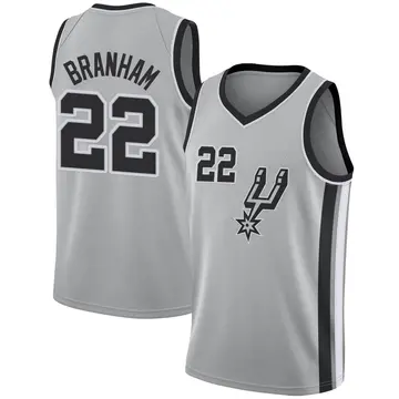 San Antonio Spurs Malaki Branham Silver Jersey - Statement Edition - Youth Swingman